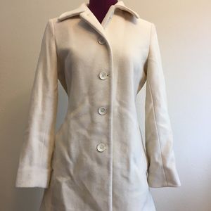 Anne Klein cream wool winter coat